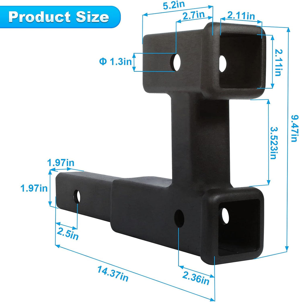 2 inch Trailer Hitch Receiver Extender Pack of 2 A874022