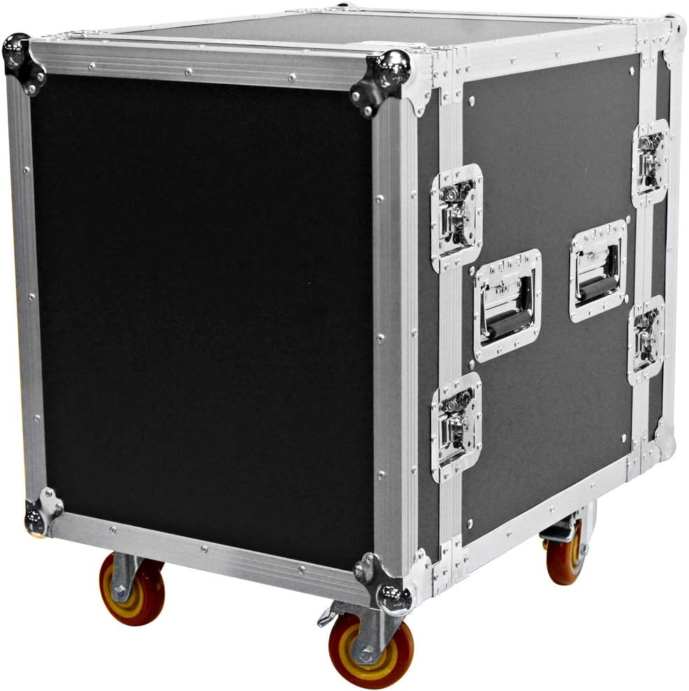 Heavy Duty 12 Space ATA Rack Case with 4 Inch Casters U8745