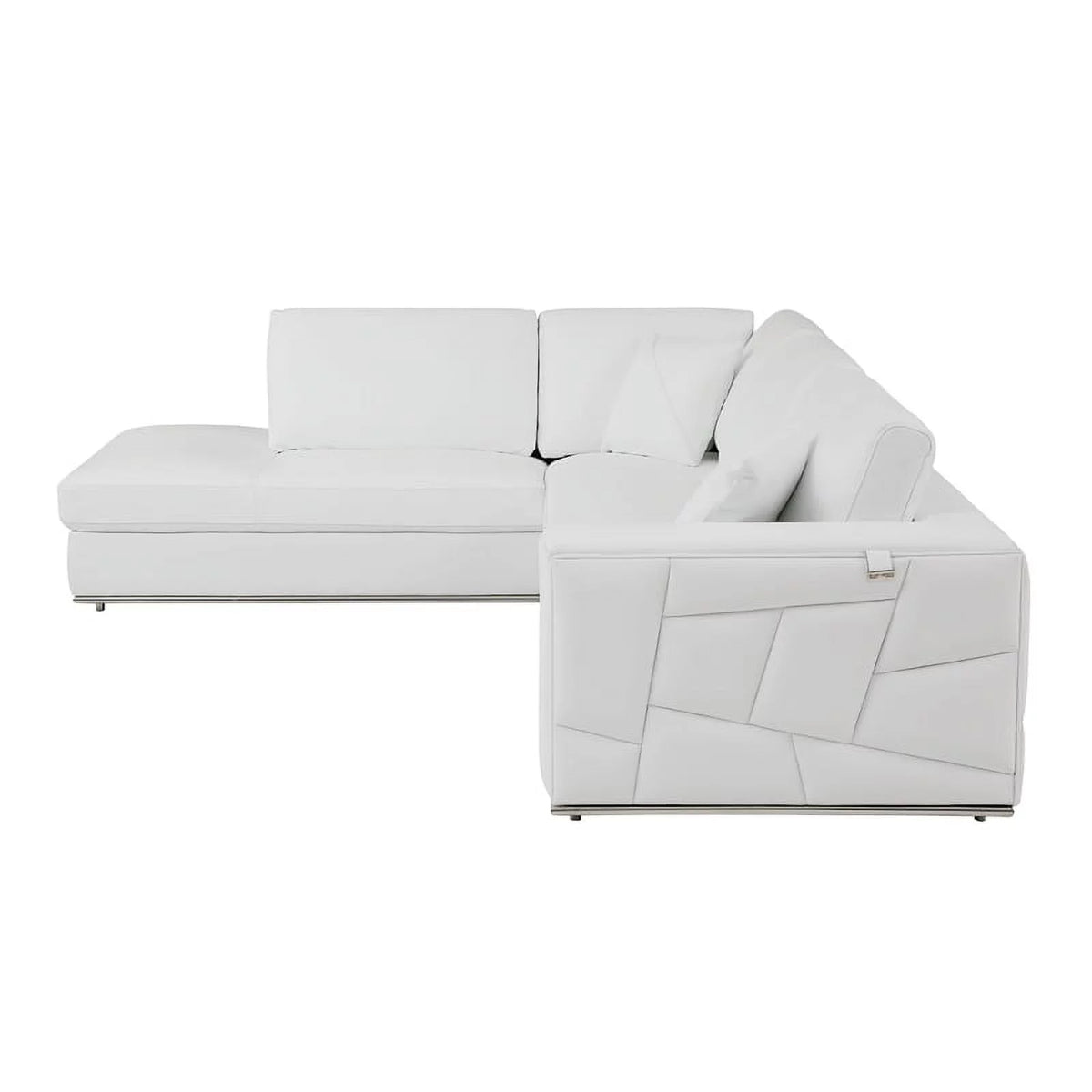 White Italian Top Grain Leather Sectional L2169