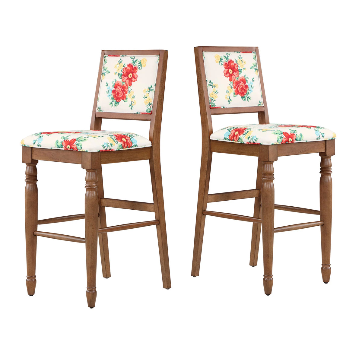 Set of 2 Solid Wood Bar Stools H778562