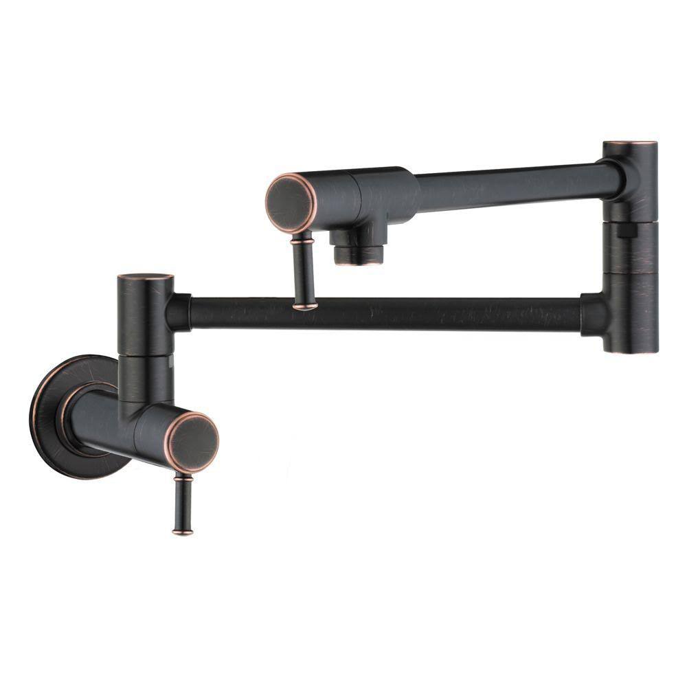Rubbed Bronze Wall Mounted Pot Filler N347