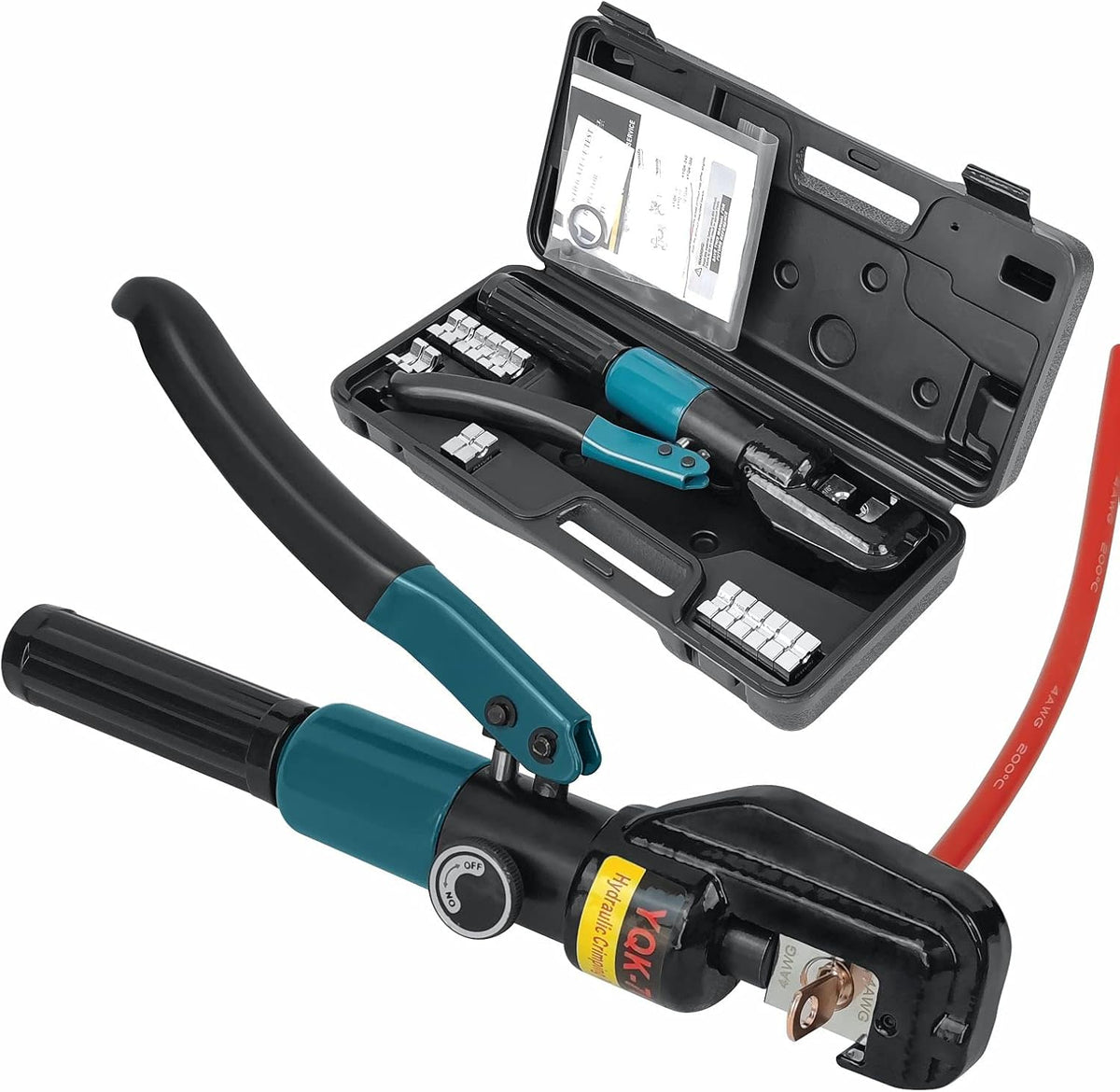 Hand Operated Hydraulic Crimping Tool 12 AWG-2/0 AWG with 9 Pairs of Dies R152