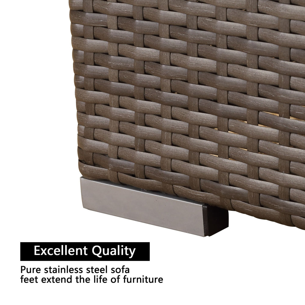 Blue PE Rattan Wicker Patio Armless Sofas S992845