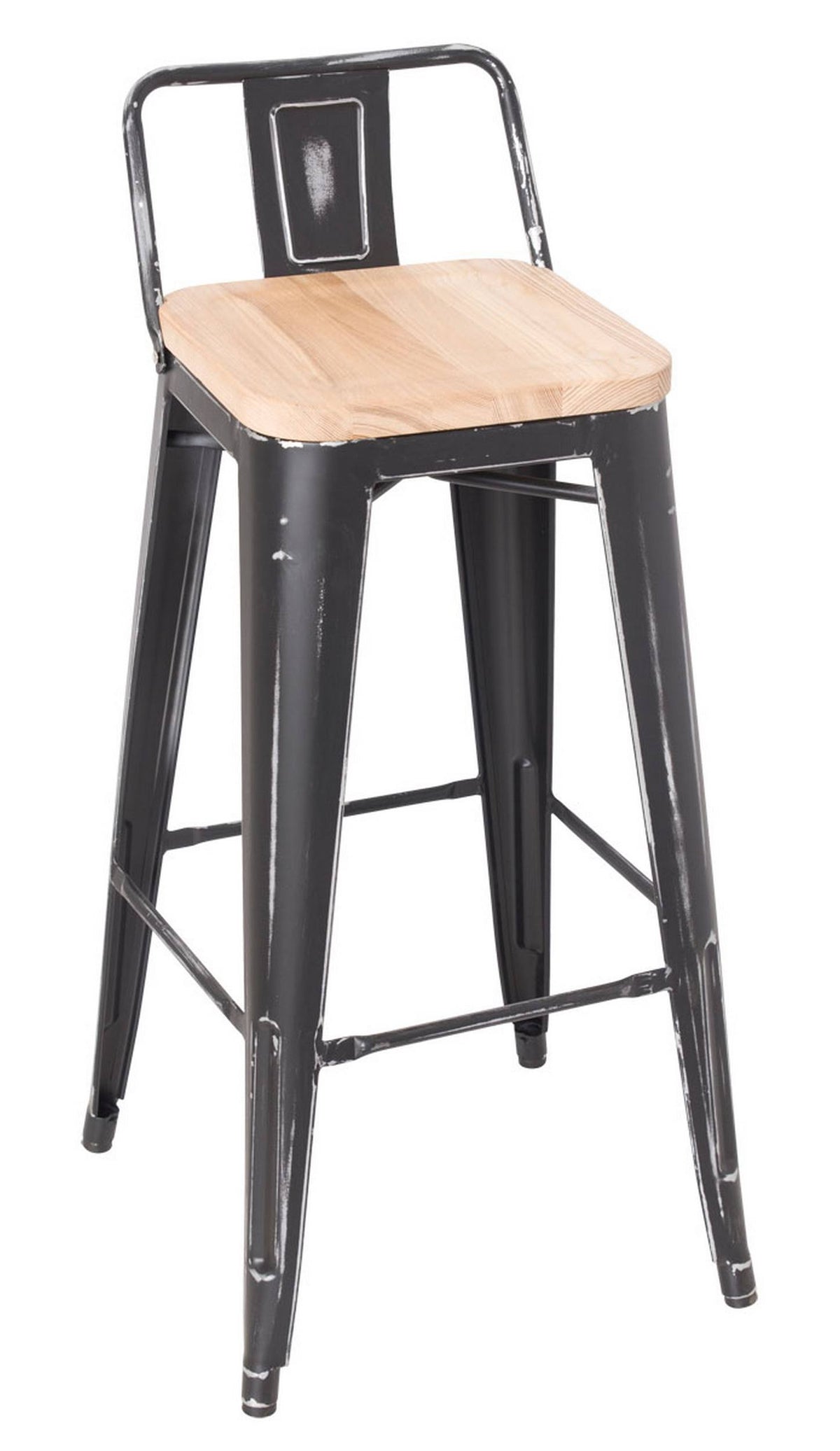 Ash & Antique Black Bar Stool (Set of 2) R7663