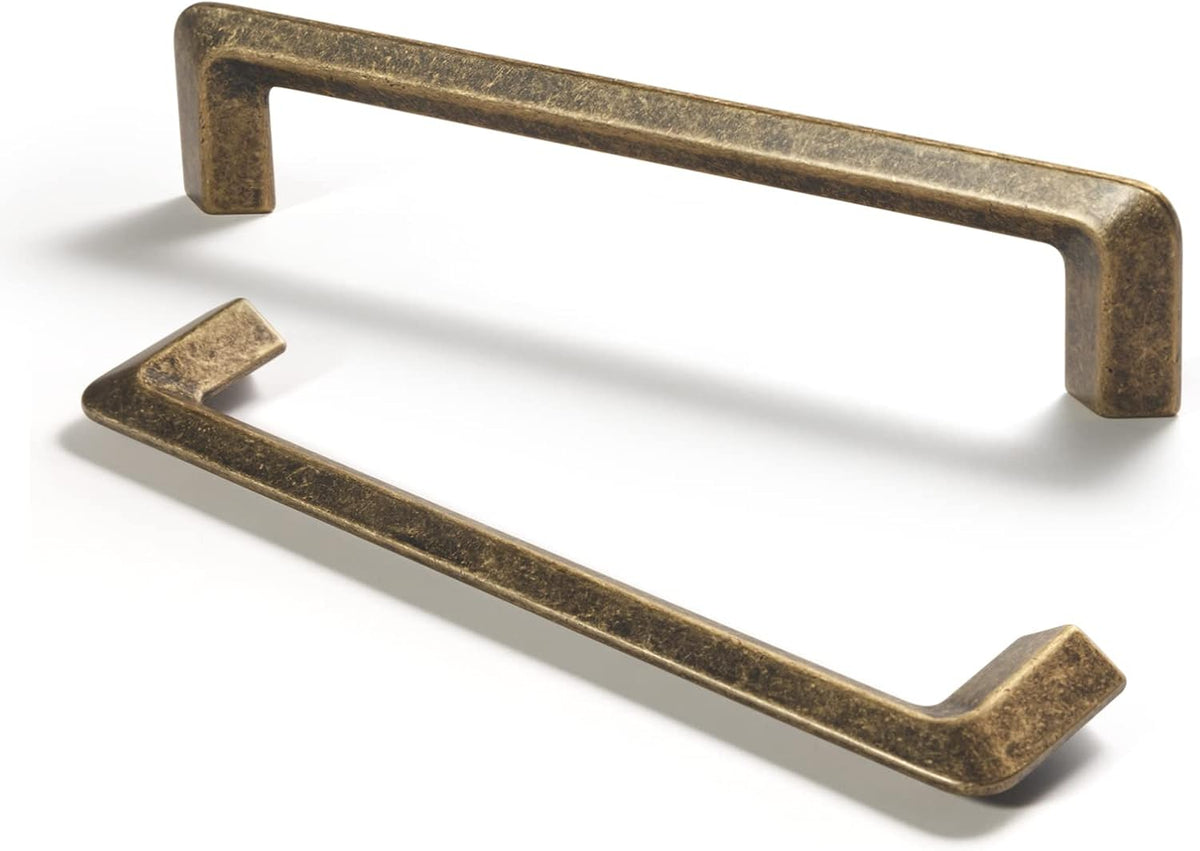 Brushed Brass Zinc Alloy Cabinet Handles 5.04'' 128mm 10 Pack F4672