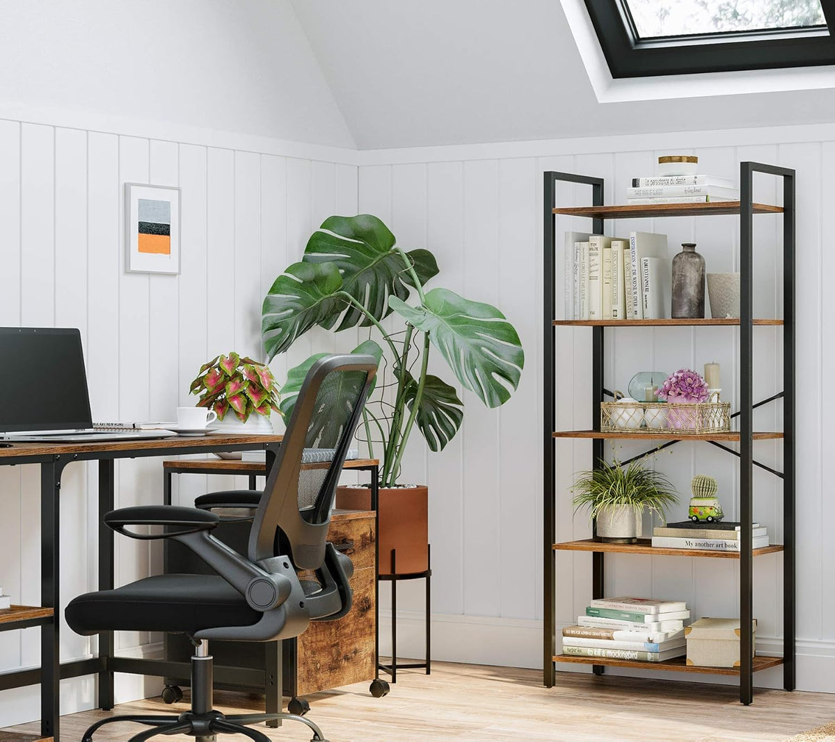 5-Tier Bookshelf with Steel Frame K751