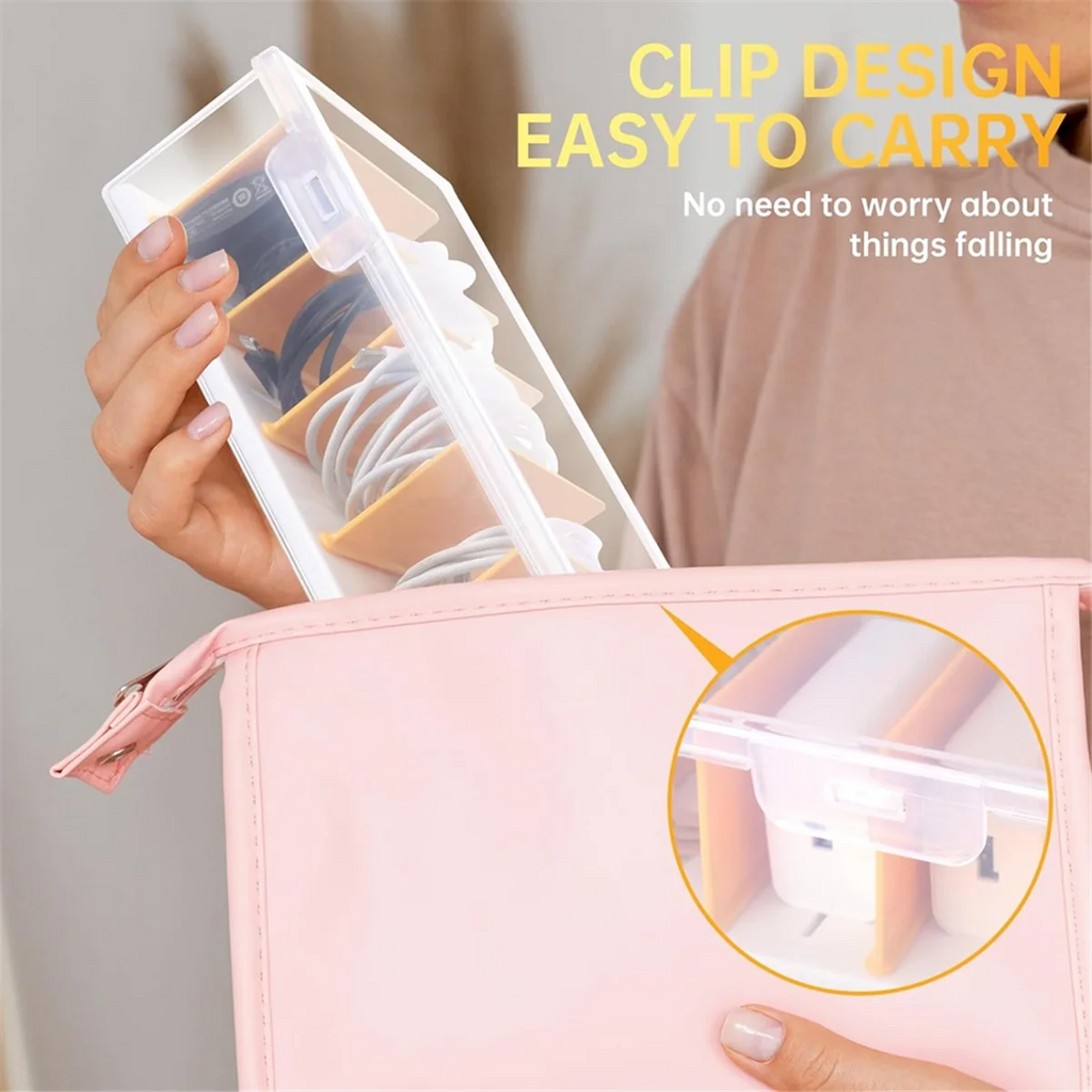 Clear Cable Organizer Box with Lid O724996