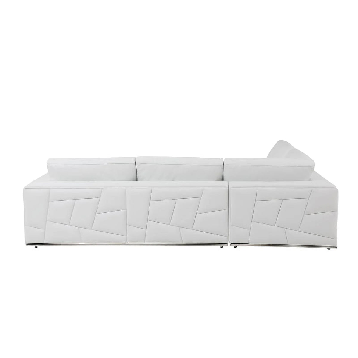 White Italian Top Grain Leather Sectional L2169