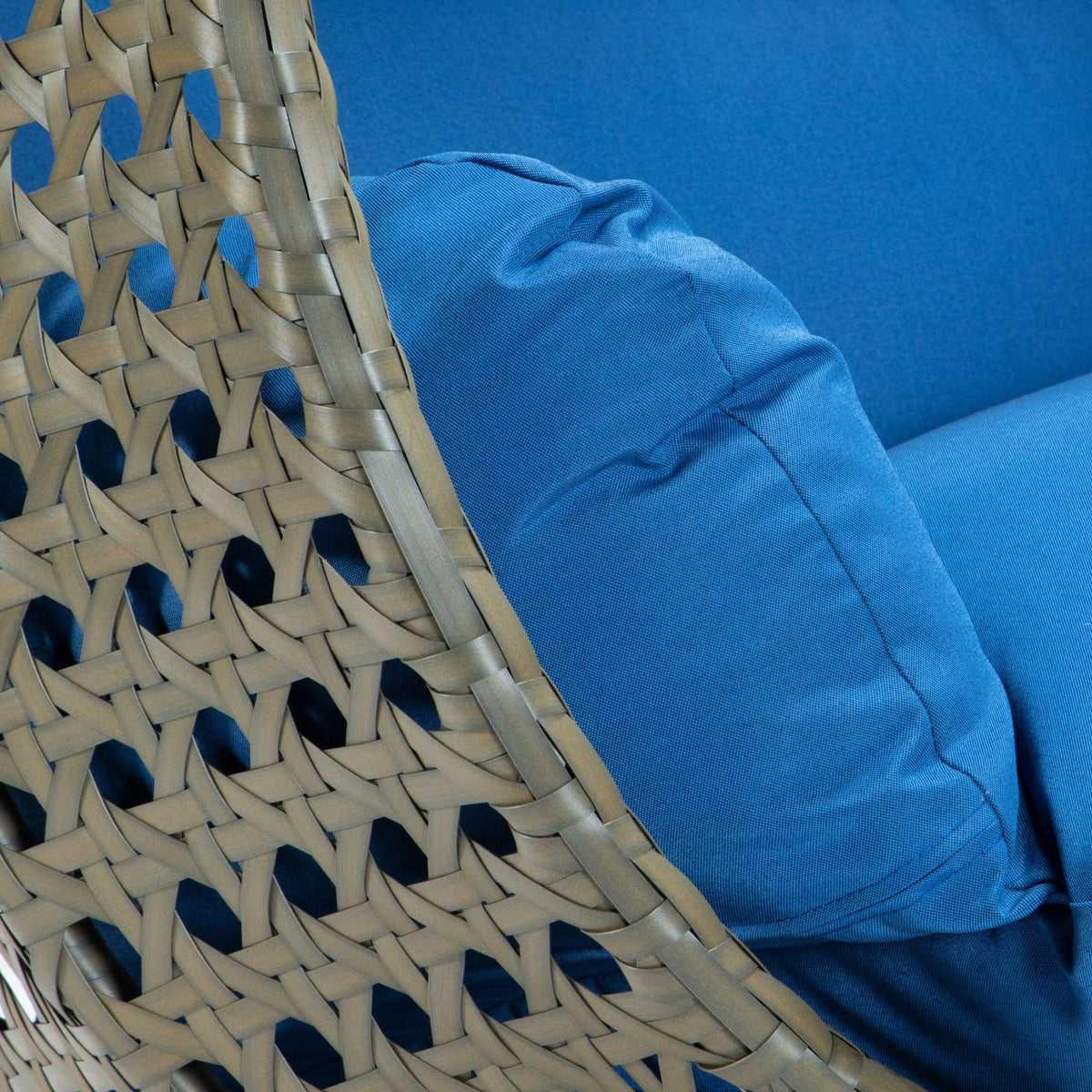 Blue Wicker 2 Person Hanging Egg Swing Chair U5934
