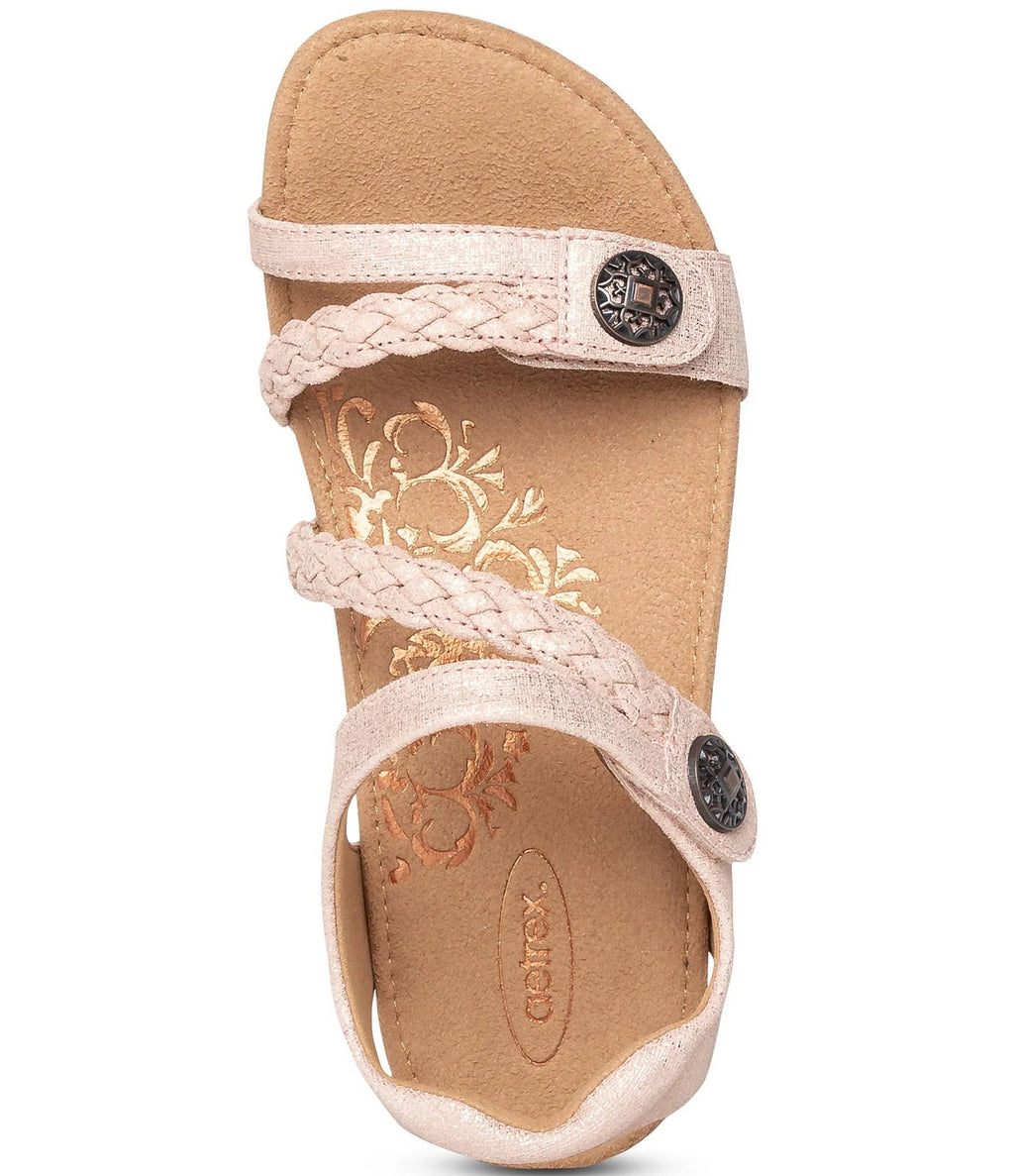 Jillian Braided Quarter Strap Gold Shoes L23655