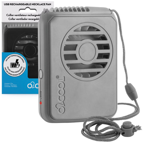 2 Rechargeable Portable Hands Free USB 3 Speed Necklace Fan L1997