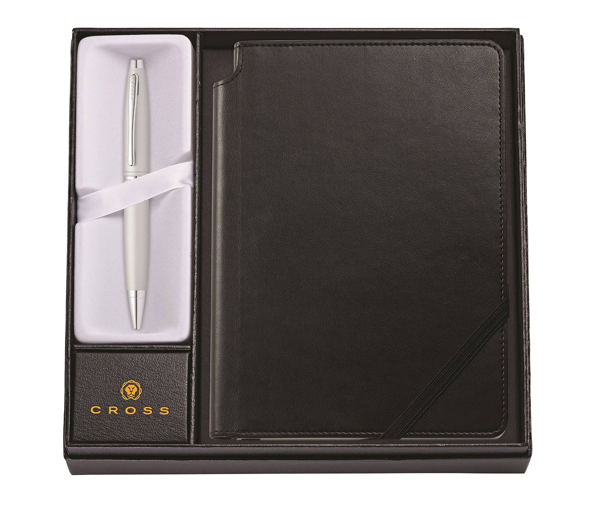 Satin Chrome Ballpoint Pen & Black Medium Journal M63943
