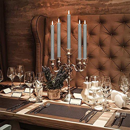 Flameless Ivory Taper Candles with Remote, Battery Operated Led 3D Wick Real Wax Pack of 6 X951106