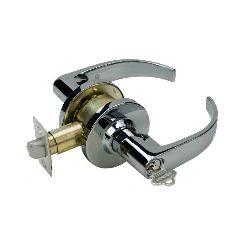 Passage Door Lever Set with Round Rose Satin Chrome U710115