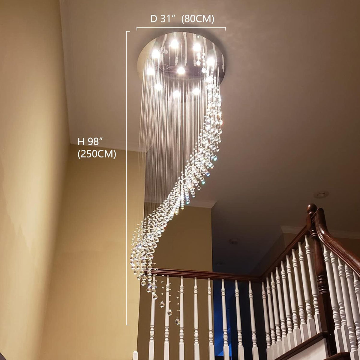 Large Crystal LED Chandelier Ceiling Light, 10 Lights F34753