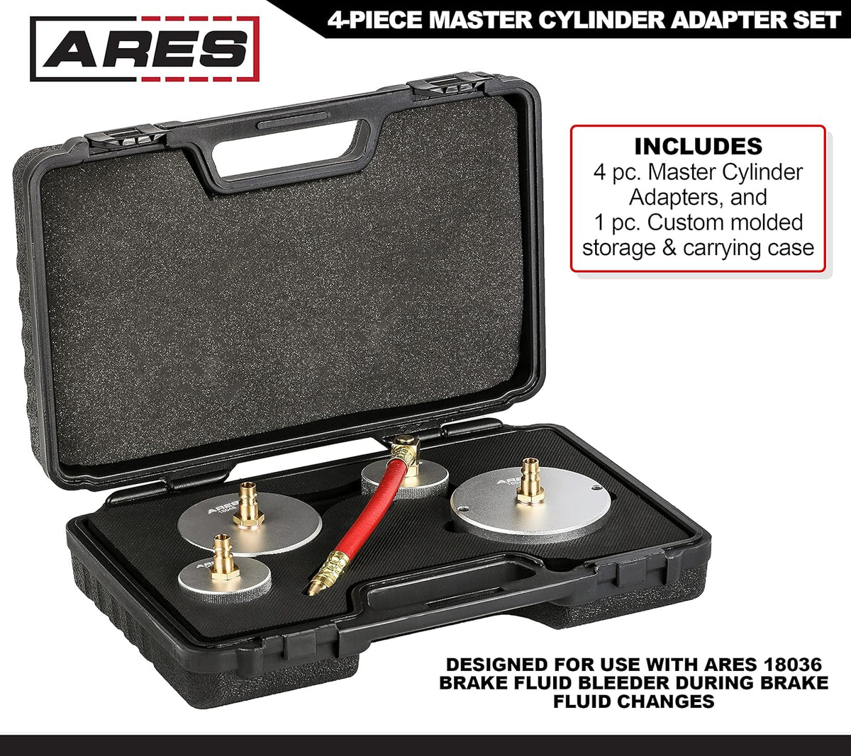 4-Piece Master Cylinder Adapter Set for Brake Fluid Filling A6054