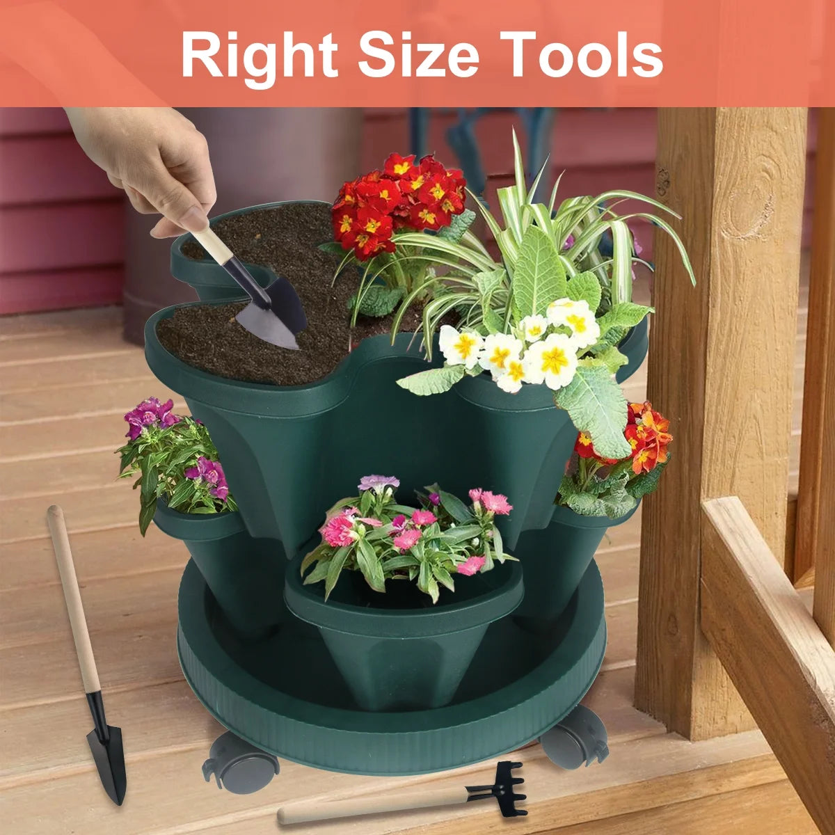 4 Tier Stackable Garden Planter D689