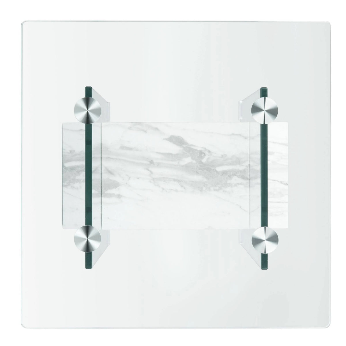Glass/Faux White Marble Accent Table C87629