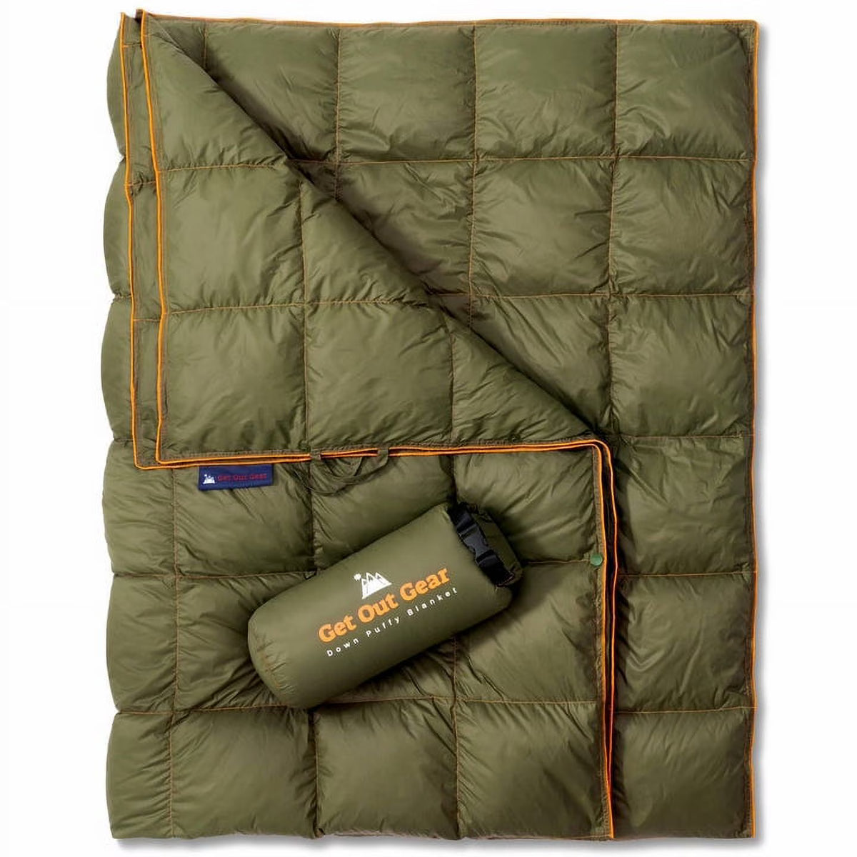 Puffy Packable Water-Resistant Camping Blanket (Olive) Q707013