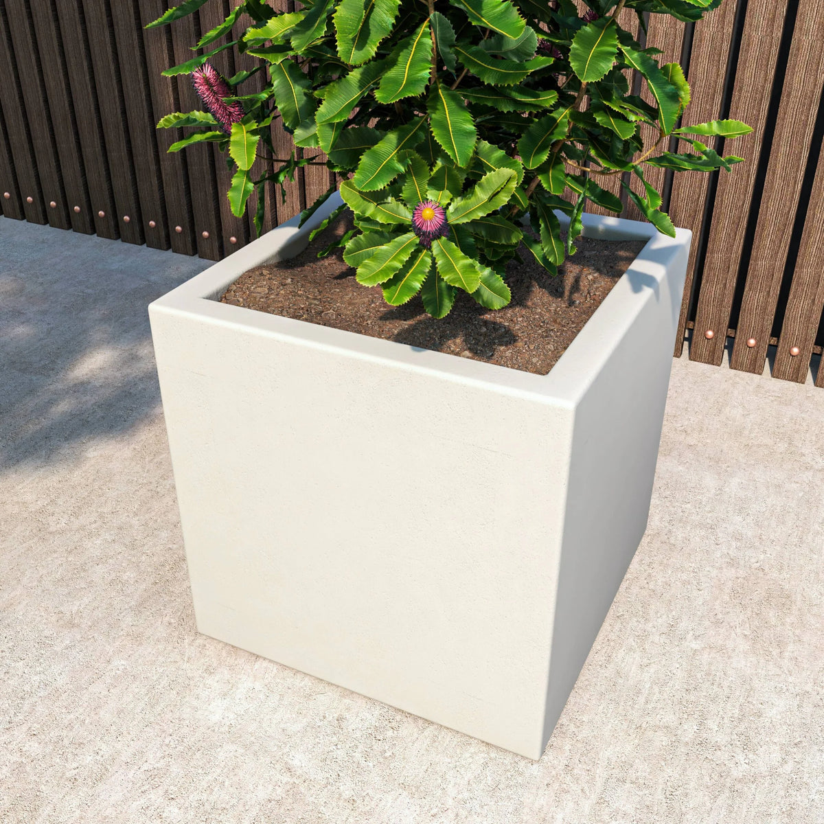 White 24 Inch Square Planter Pot T82099