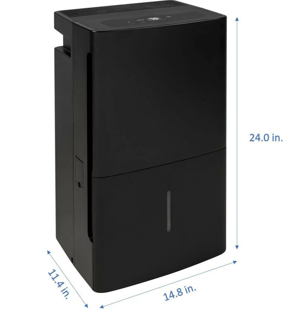45-Pint Portable Dehumidifier with Drain, Black O625174