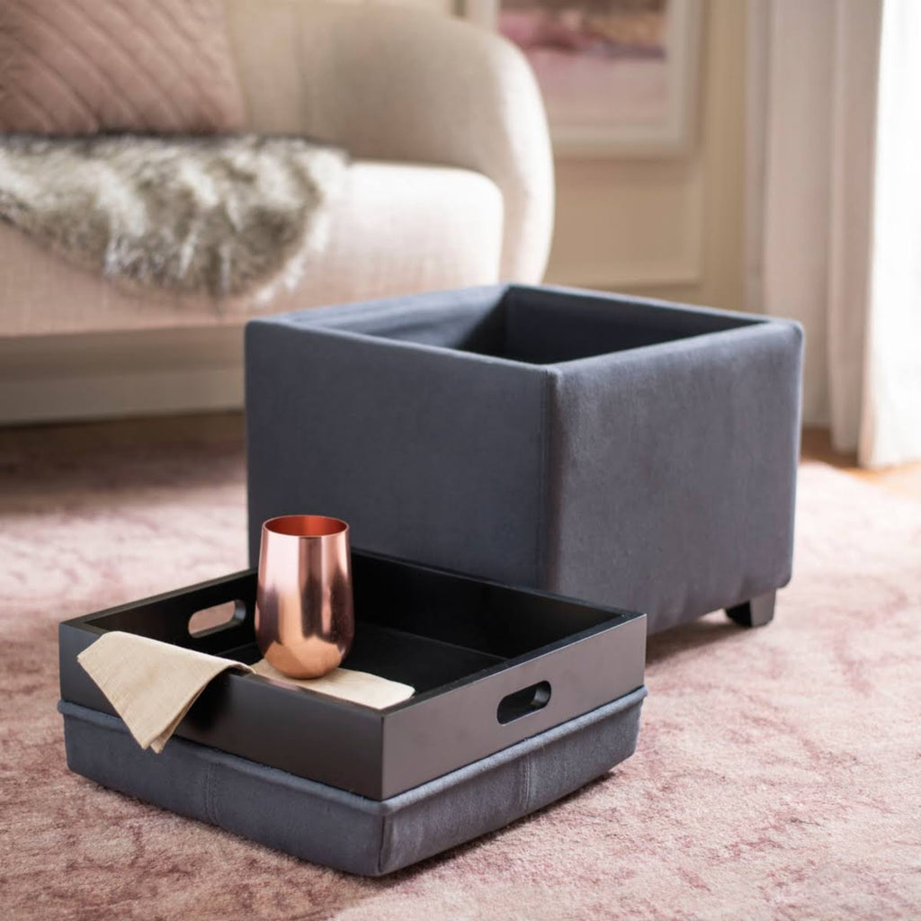 Charcoal Single Tray Ottoman N41138