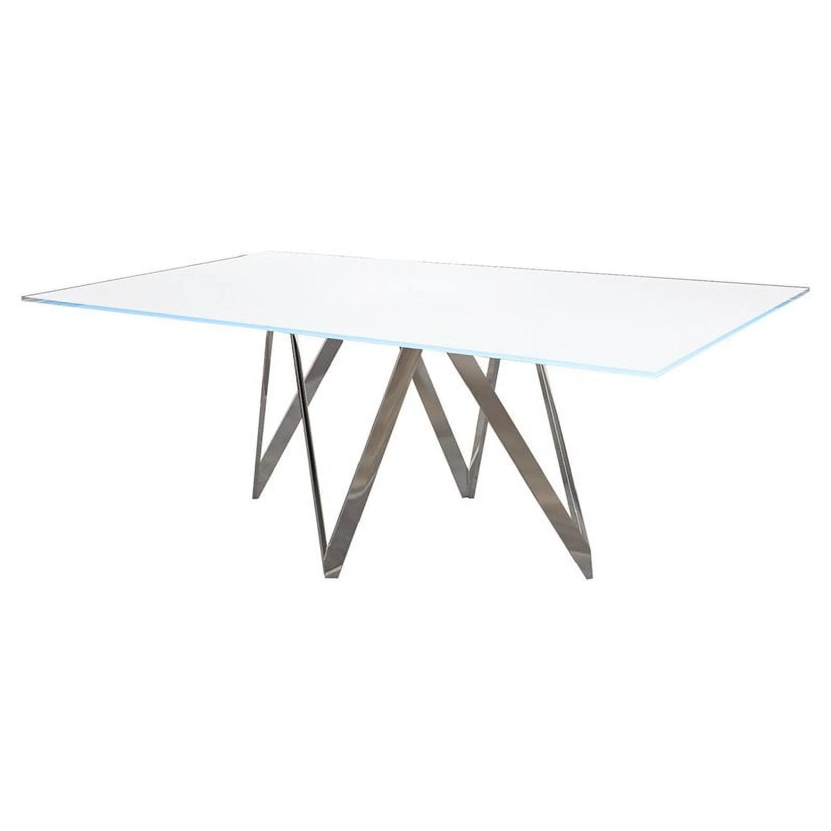 72" Glass and Steel Dining Table M237