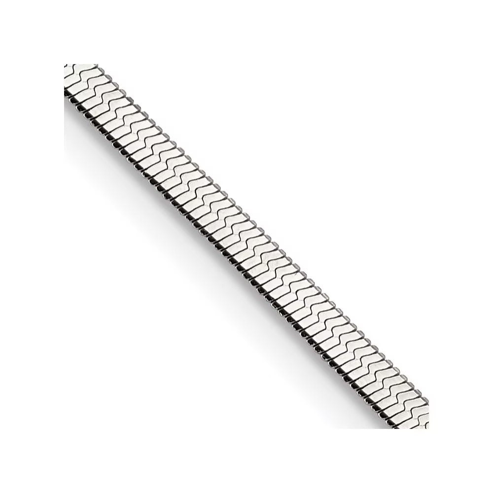 Stainless Steel Polished Herringbone Chain Necklace 22" Z696