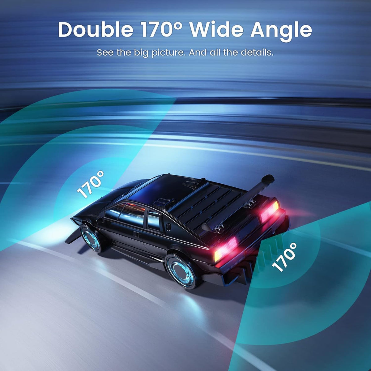 Dash Cam Front and Rear Full HD Dual 1080P 170° Wide Angle Car Camera with Night Vision, Parking Monitor, Motion Detection, Loop Recording Pack of 2 T458
