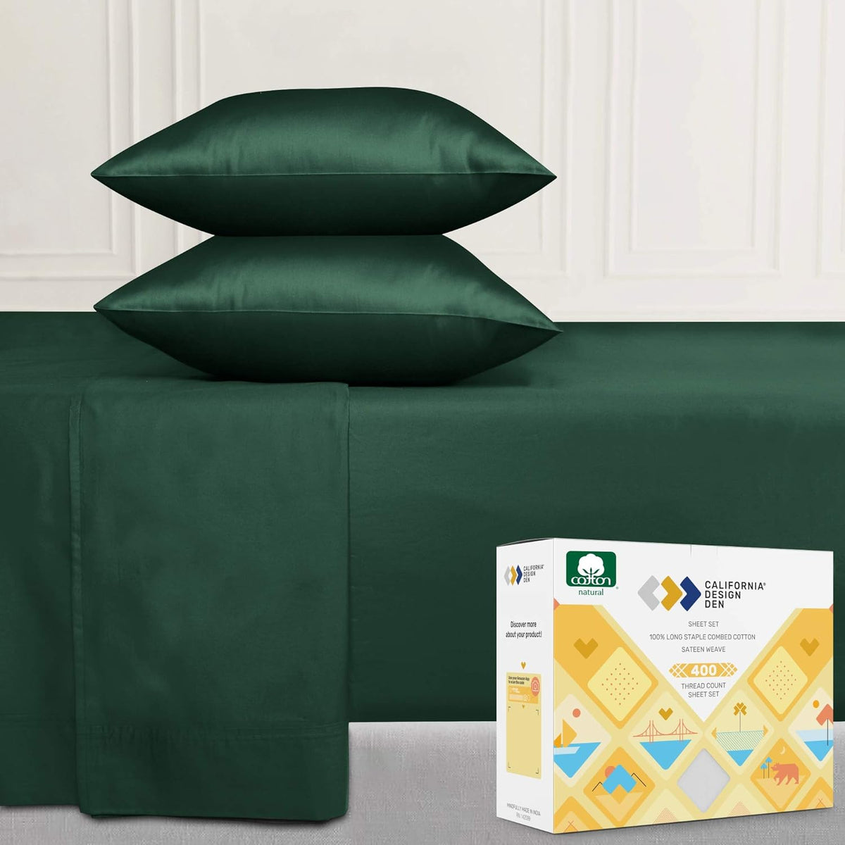 4 Pc 100% Cotton Cal King Sheet Set Y32325