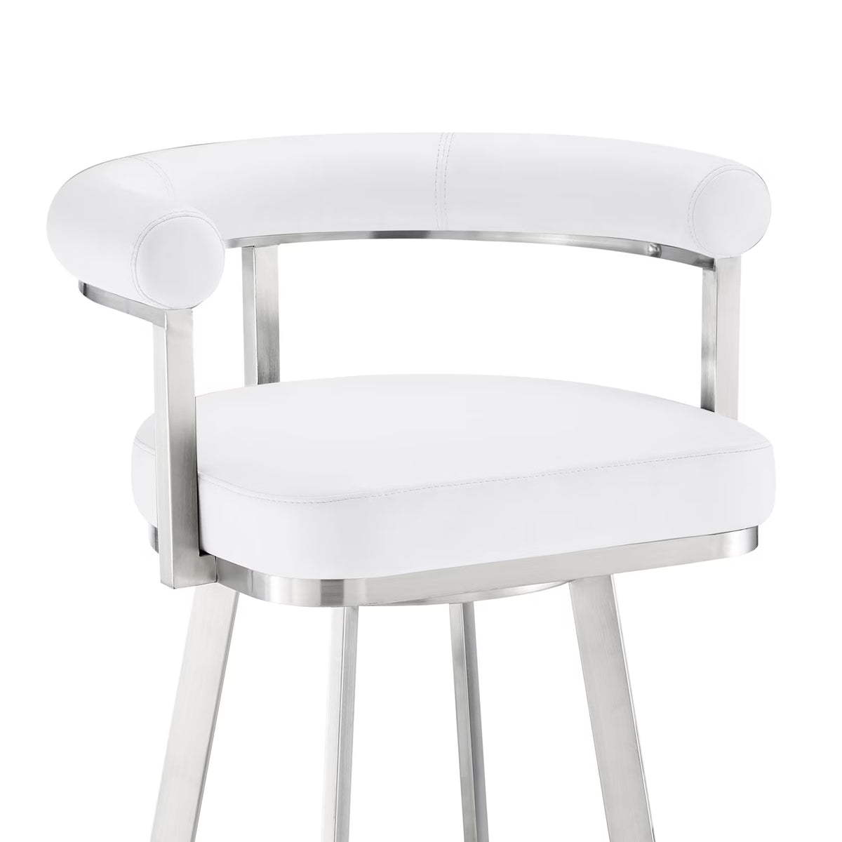 White/Chrome Swivel Counter Stool R423