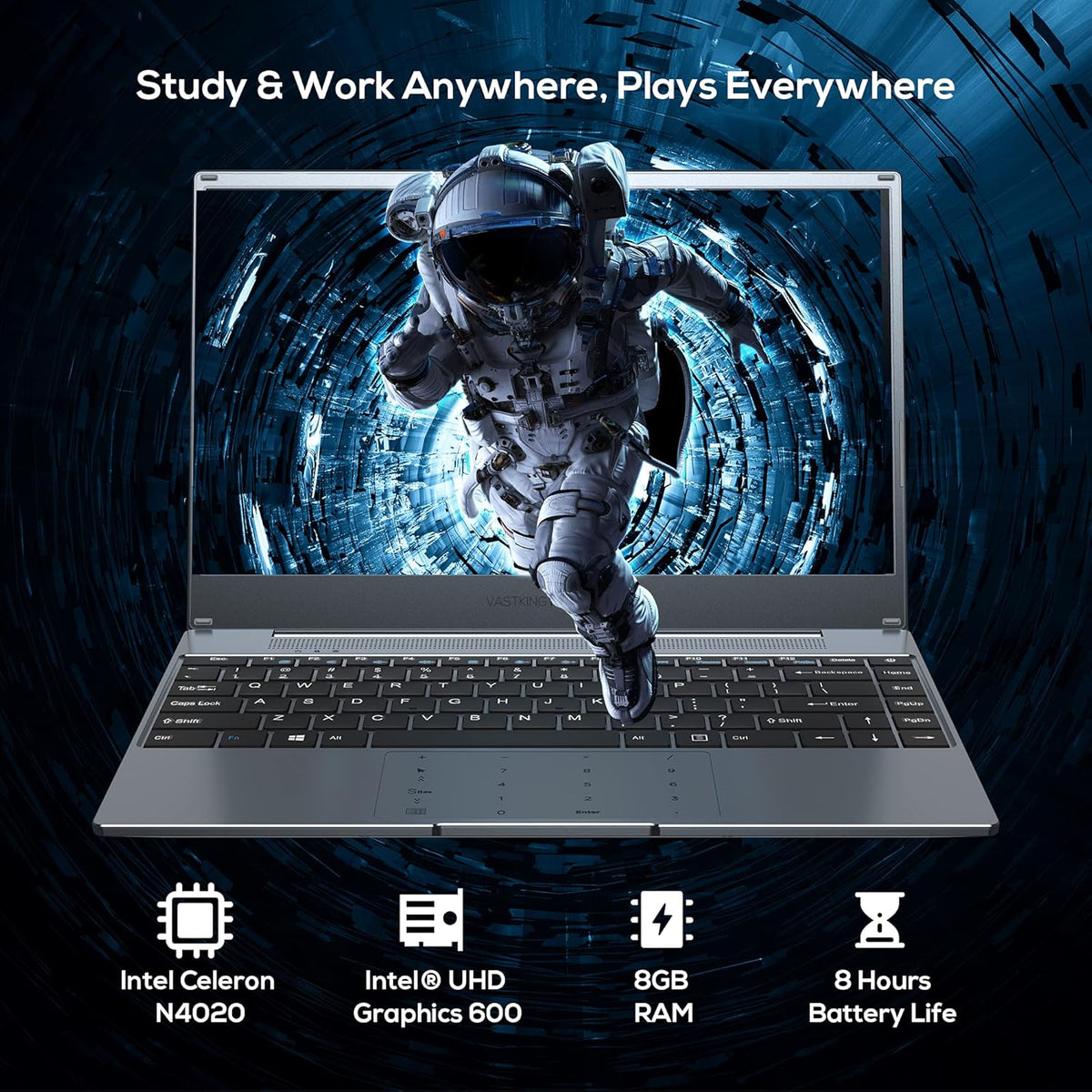 14” Windows 10 Laptop Computer, 8GB RAM 256GB SSD, Silver Gray Z3865