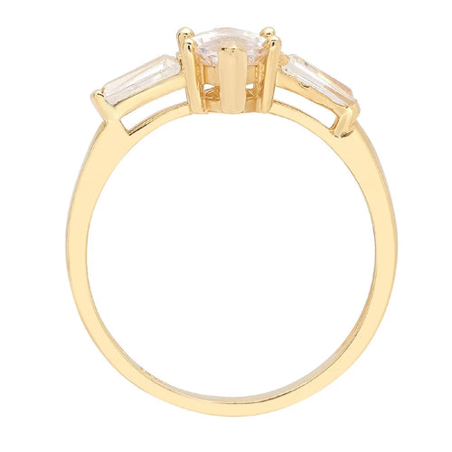 18k Yellow Gold 3 stone Moissanite Ring Size 9.25 O6391