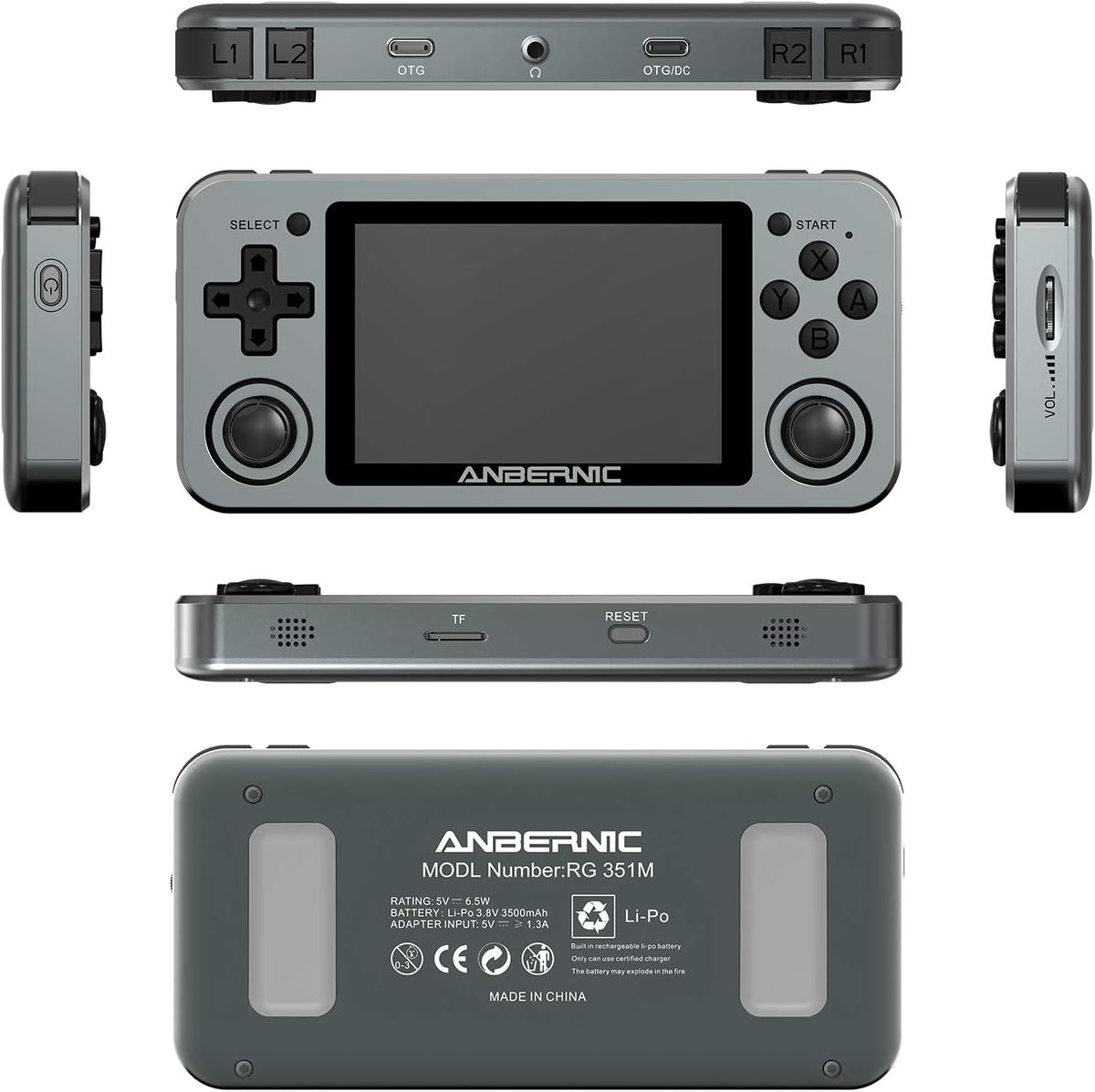 Handheld Game Console with 64G TF Card 3.5 inch IPS Screen U724