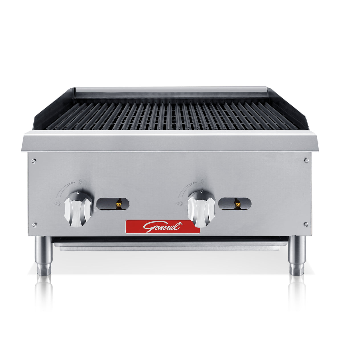 2 Burner 24" Stainless Steel Charbroiler Grill X9451