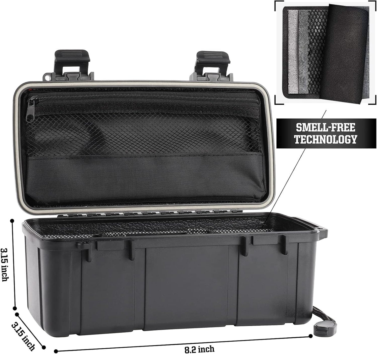 Black Storage Box with Easy Grip Handle ABS Plastic Pack of 2 O660