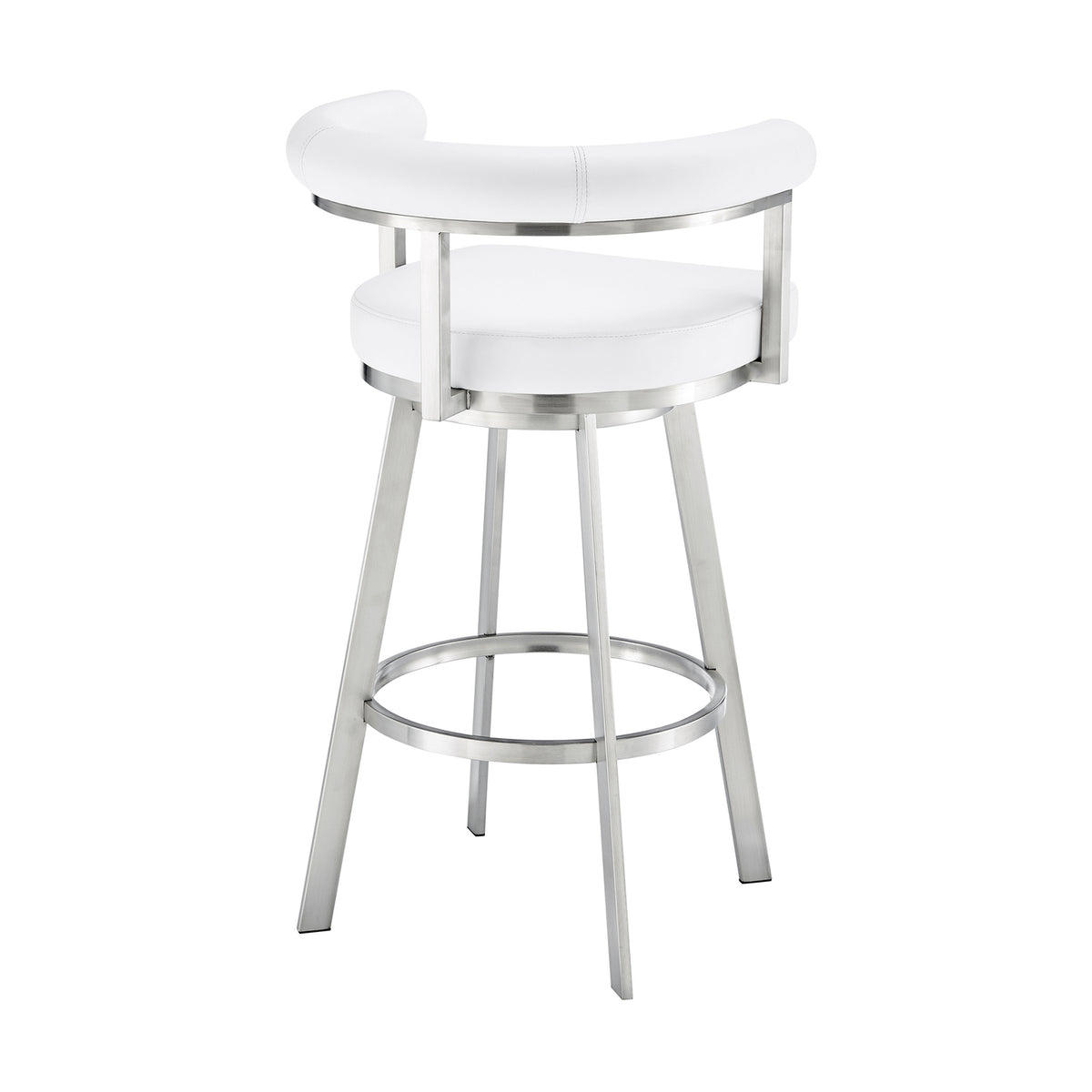 White/Chrome Swivel Counter Stool R423