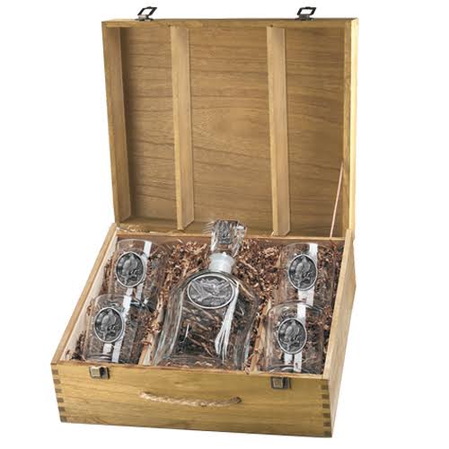 Pewter Eagle Capitol Decanter Boxed Set M420