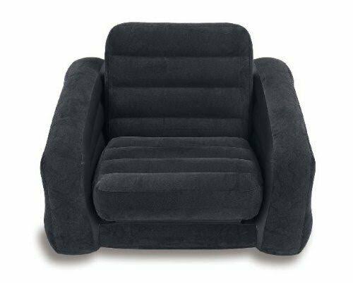 Inflatable Pull-Out Chair & Mattress Sleeper Black Twin Q7699