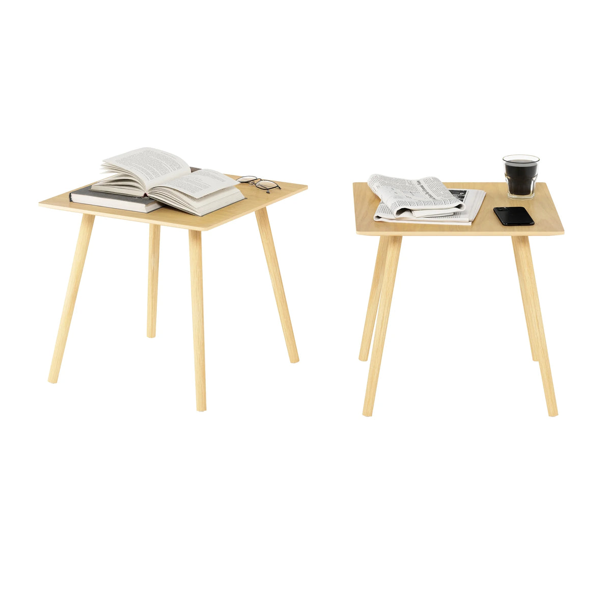 Oak Square End Table, Set of 2 H228