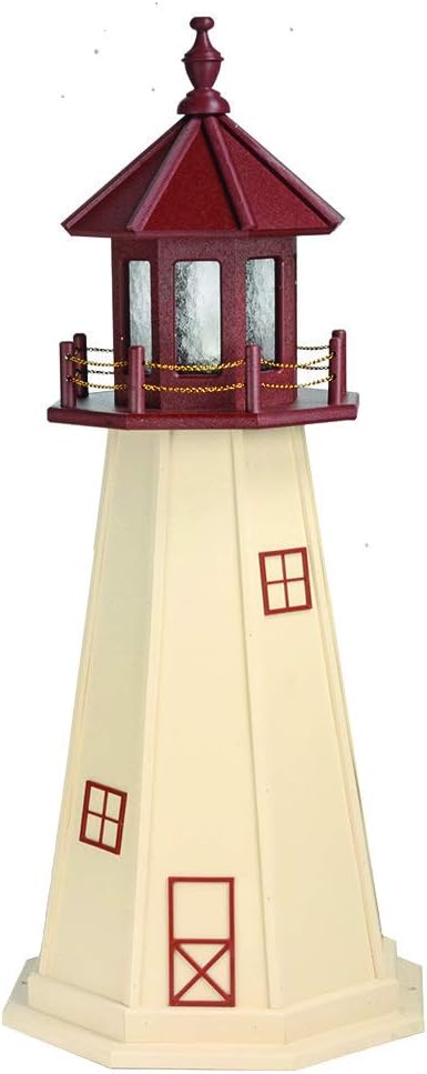 Decorative Lighthouse Wood Ivory Cherrywood W643