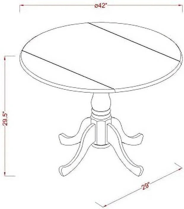 Round Dining Table with Dropleaf 42x42 Inch Mahogany C301