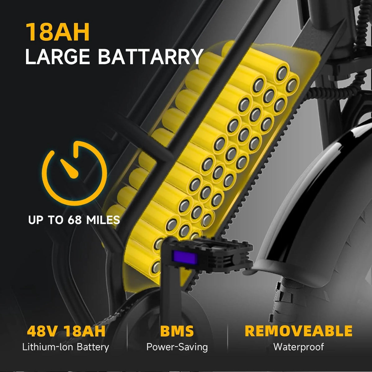 Electric Bike 20 Fat Tire 1500W 48V 18AH A438254