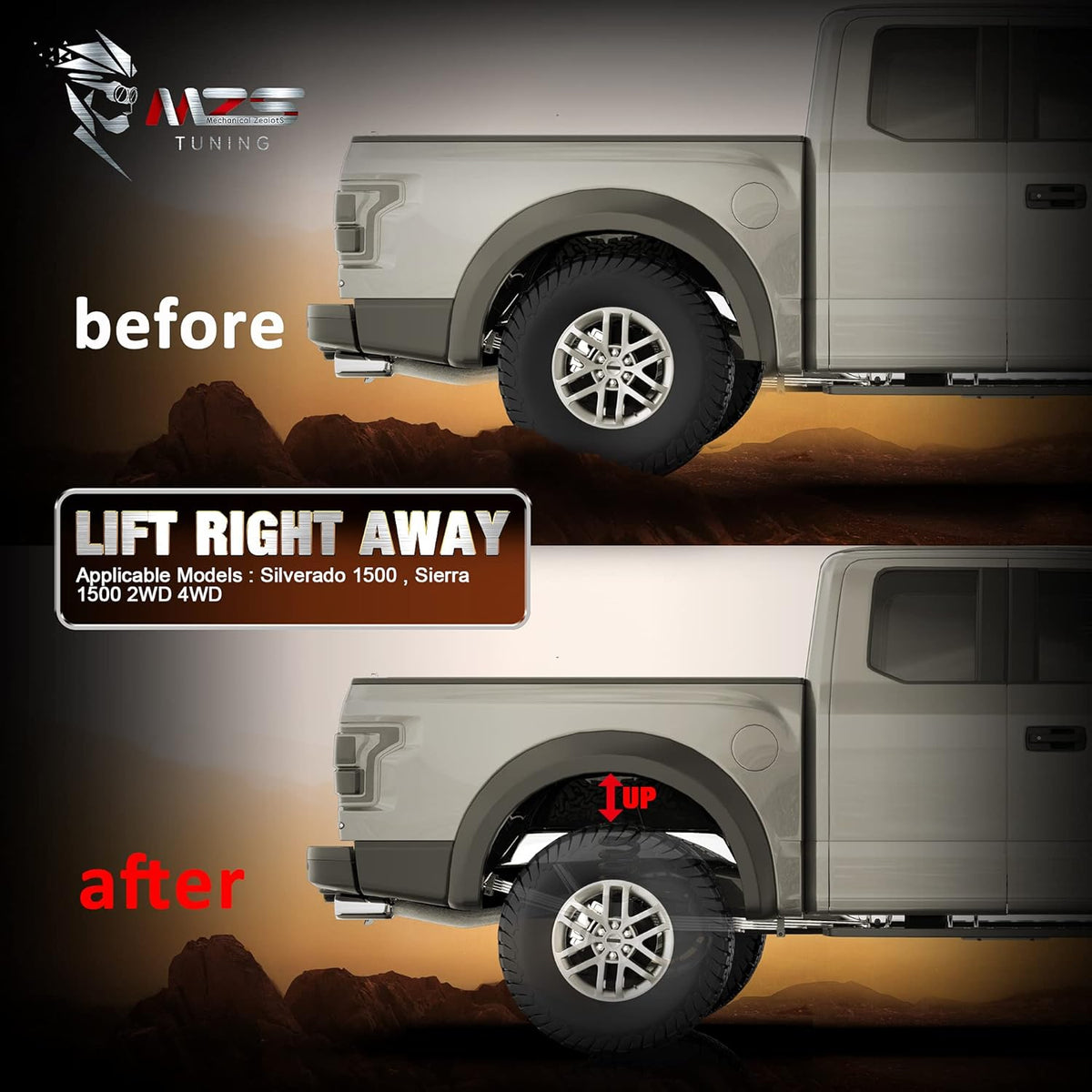 2 inch Rear Suspension Leveling Kit Pack of 2 D104