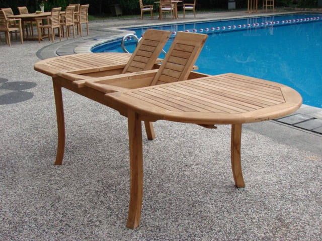 8 Seater 9 Pc Teak Dining Set with Oval Table and 8 Stacking Arm Chairs X8649