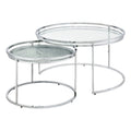 Metal Glass Top 2-Piece Nesting Tables Set N85104