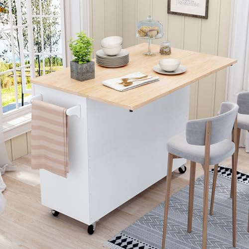 Kitchen Island with Storage on Wheels H169