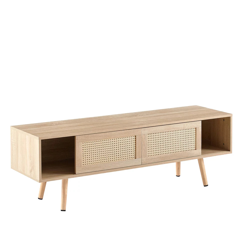 55 Inch Rattan TV Stand with Cabinet Storage J63486