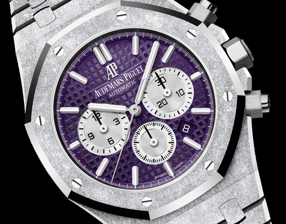 Frosted Gold Chronograph Plum purple Dial 41mm O2304