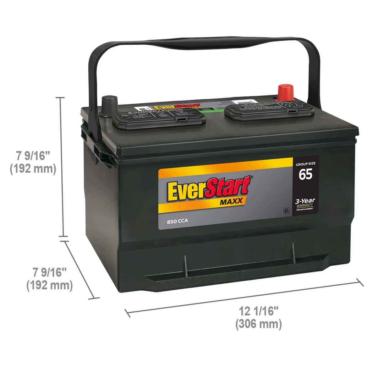 Lead Acid Automotive Battery Group Size 65 12 Volt 850 CCA Z460960